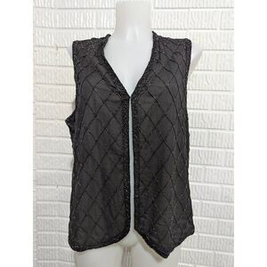 Rafaella Women's Black Beaded Silk Vest Size M